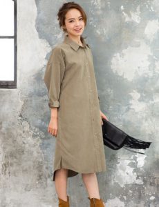 夏のドルマンシャツワンピ